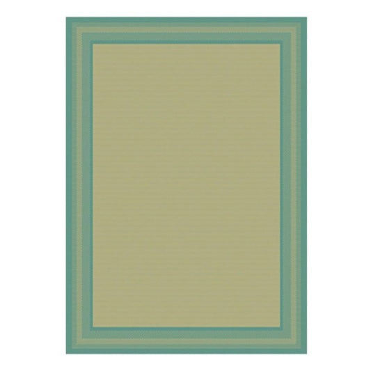 5x7 Aqua/Tan Border Rug