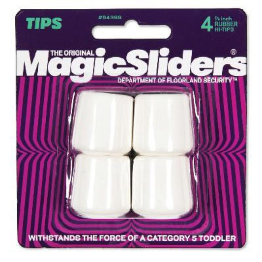 4PK 7/8"WHT Rubber Tips