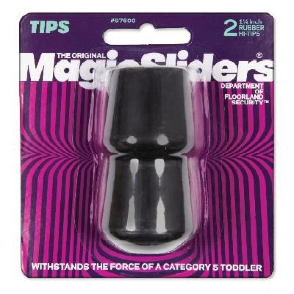 2PK 1-1/4"BLK Rubb Tips