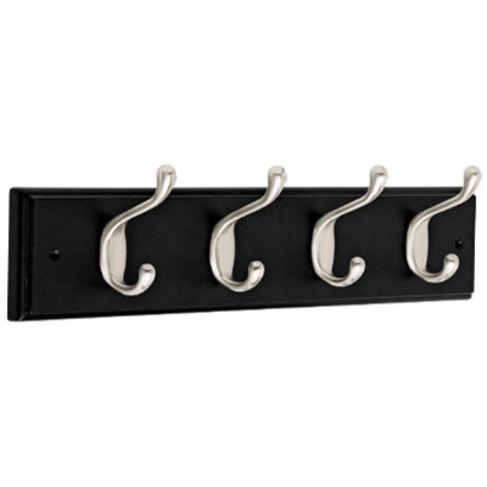 18" BLK Coat Hook Rail