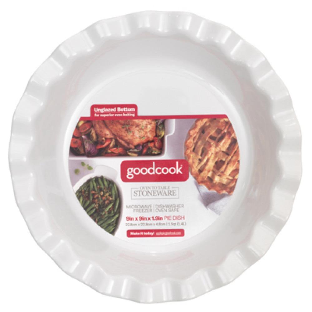 9" WHT Cera Pie Dish