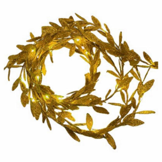 9' GLD Leaf Garland