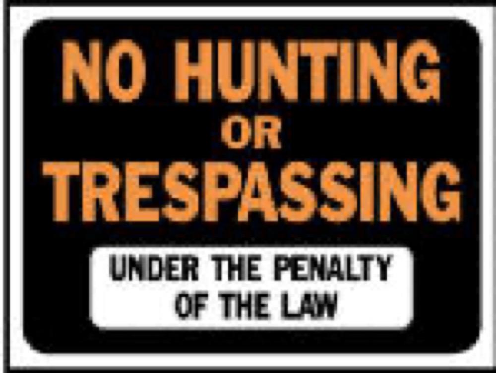 9x12 No Hunt/Tresp Sign