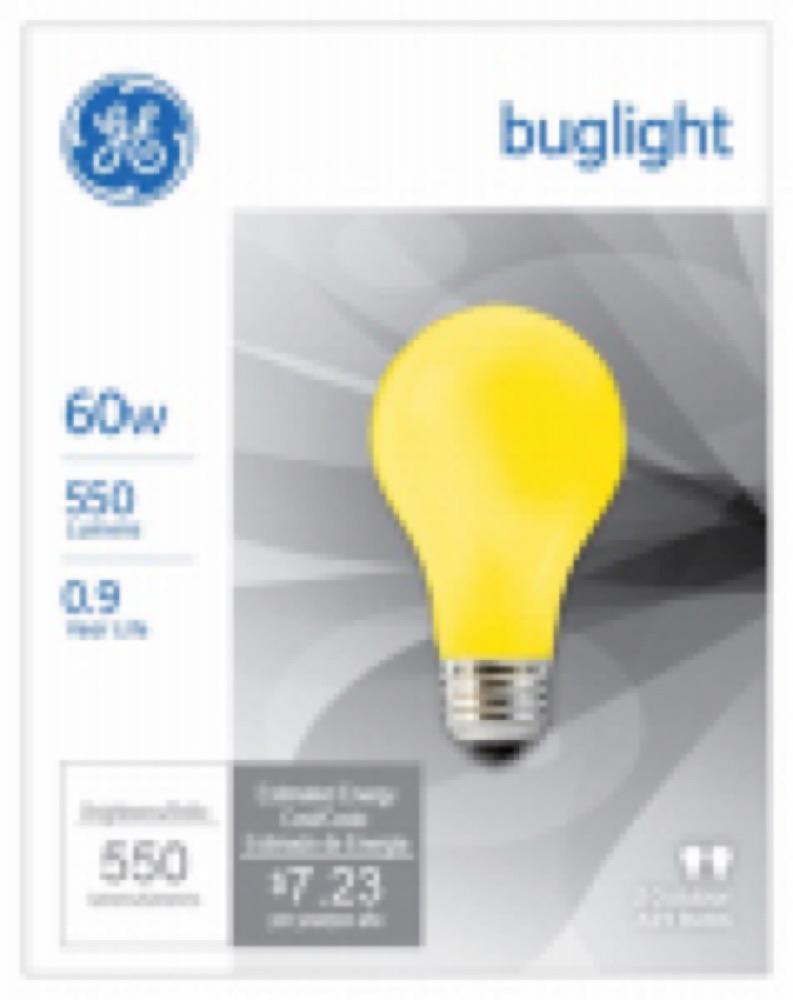 GE 2PK 60W YEL Bug Bulb