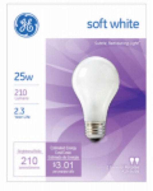 GE 2PK 25W SW LGT Bulb