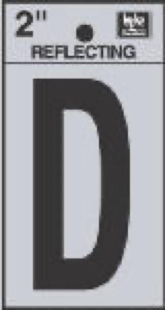 2" BLK Refl Letter D