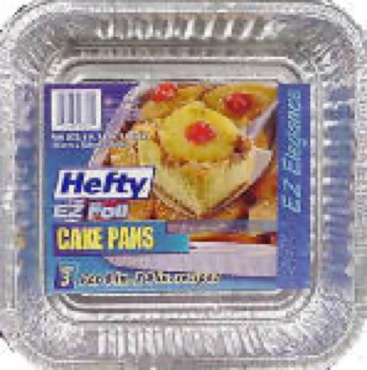3PK SQ Foil Cake Pan