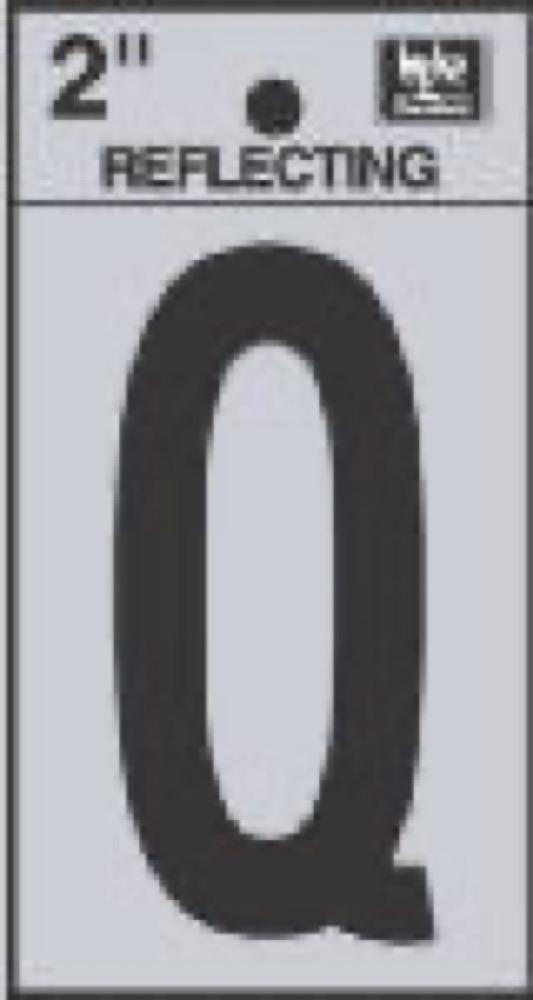 2" BLK Refl Letter Q