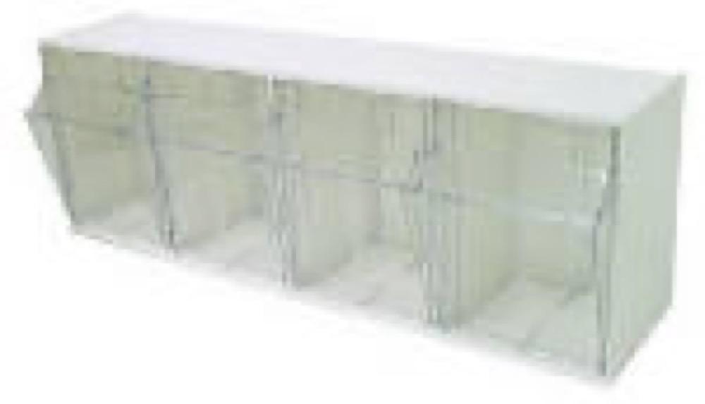 4 Unit 24" WHT Tilt Bin