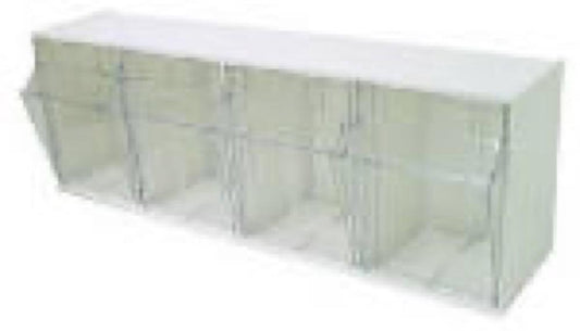 4 Unit 24" WHT Tilt Bin