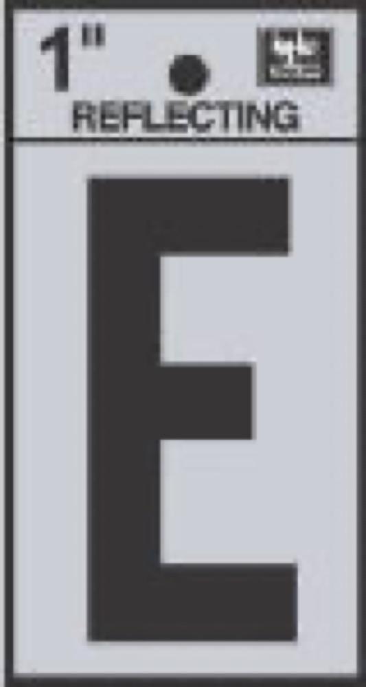 1" BLK Refl Letter E