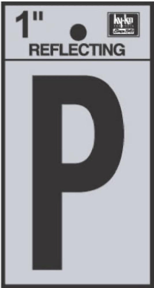 1" BLK Refl Letter P