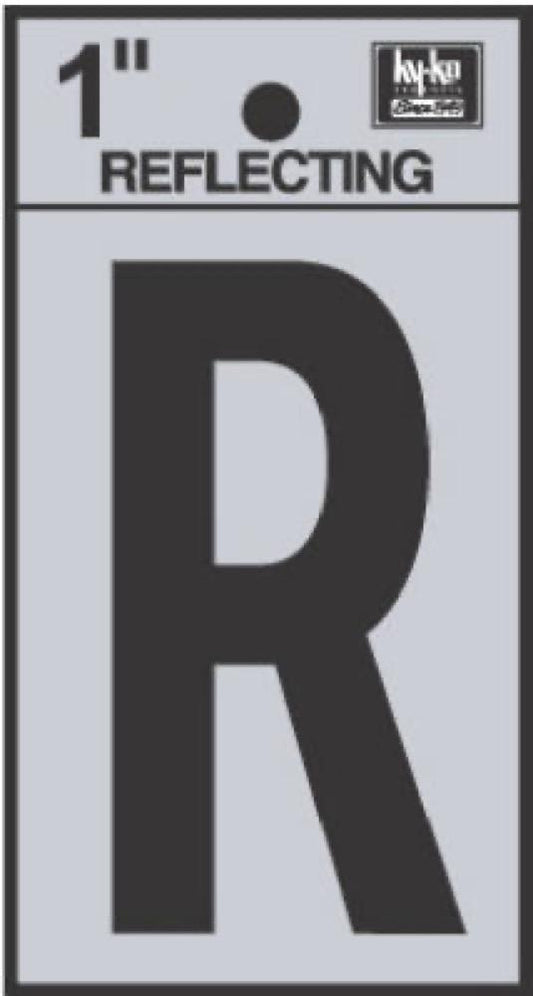 1" BLK Refl Letter R