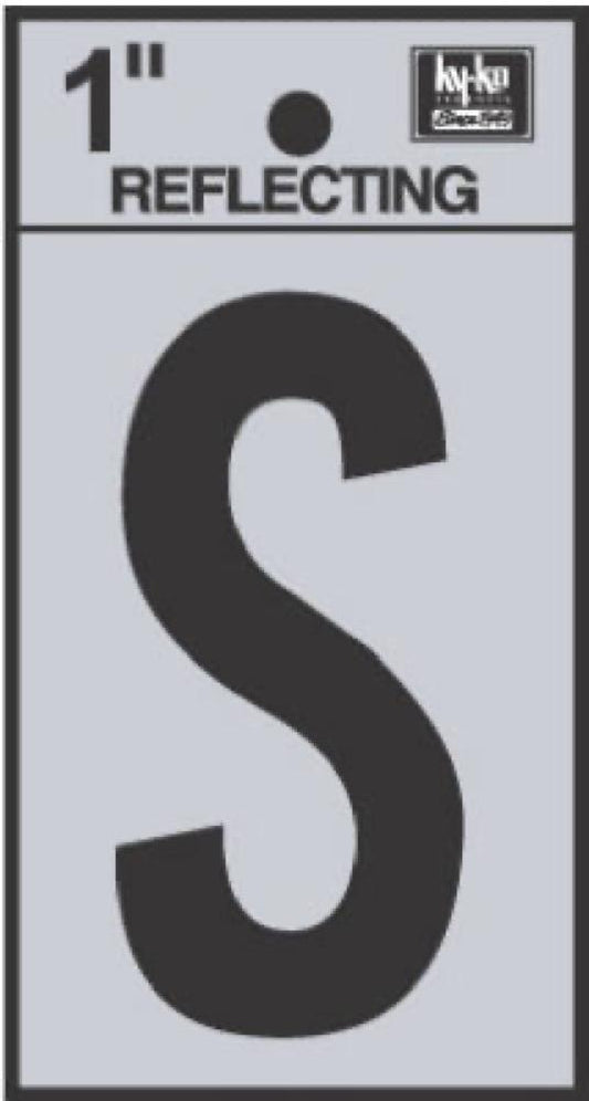 1" BLK Refl Letter S