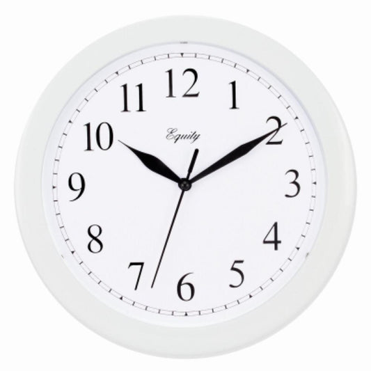 10" WHT Plas Wall Clock