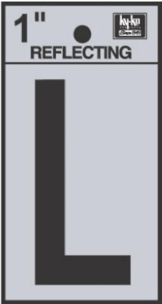 1" BLK Refl Letter L