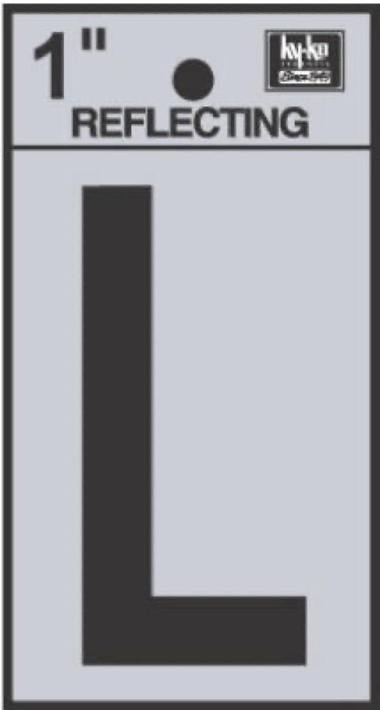 1" BLK Refl Letter L
