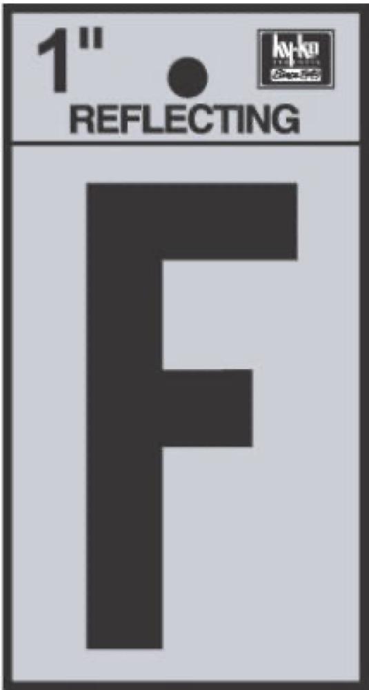 1" BLK Refl Letter F