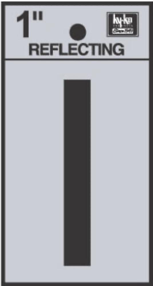 1" BLK Refl Letter I