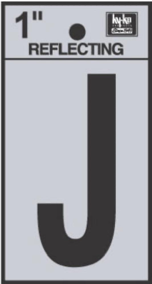 1" BLK Refl Letter J