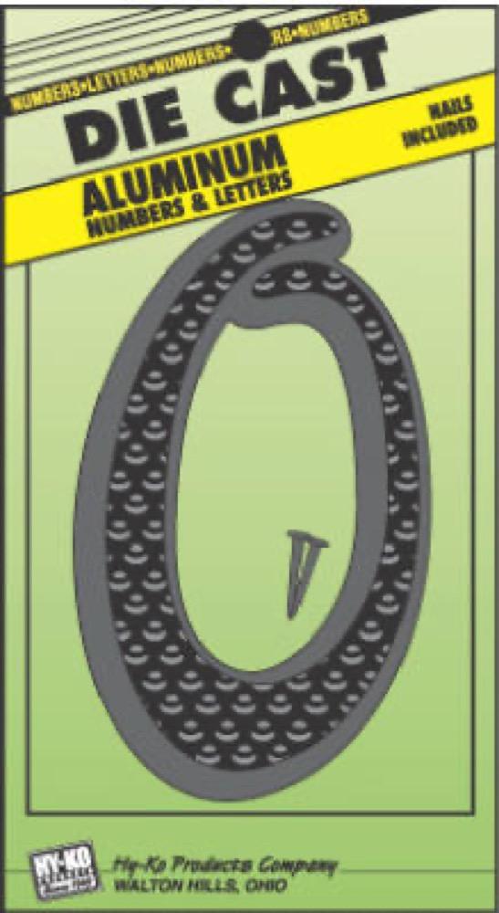 4-1/2" BLK ALU Number 0