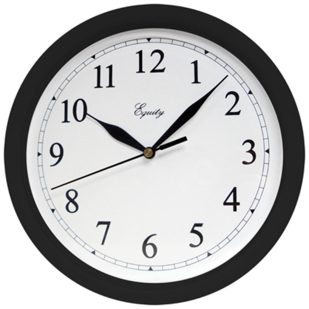 10" BLK Plas Wall Clock
