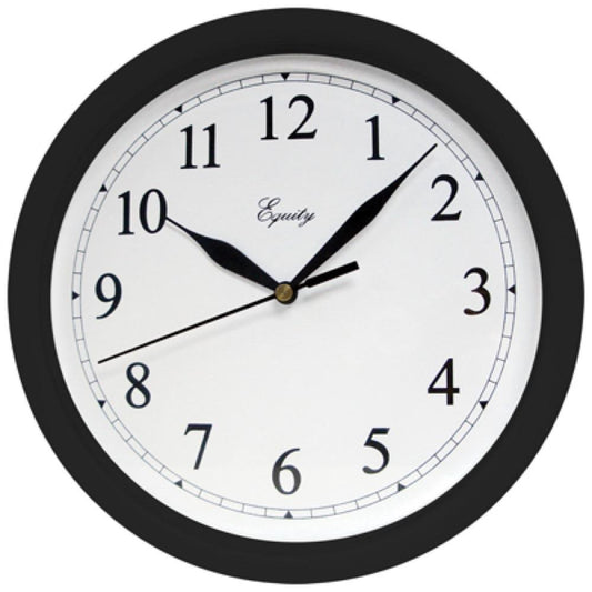 10" BLK Plas Wall Clock