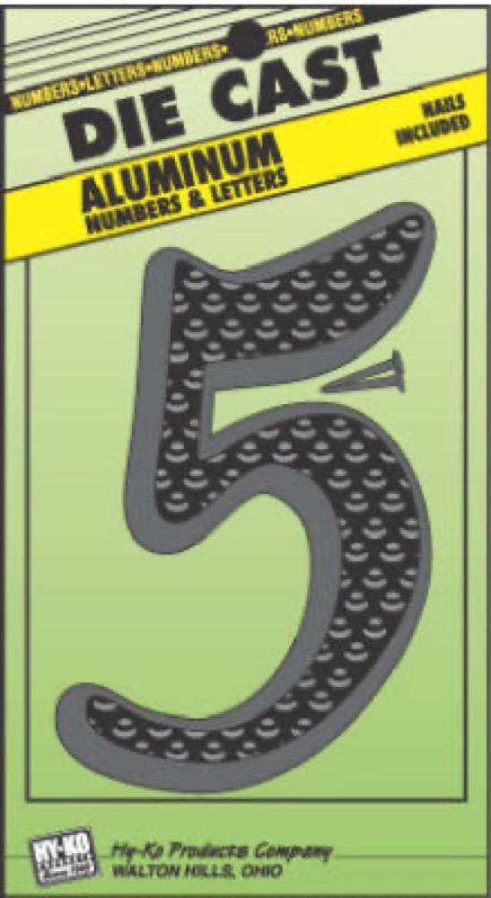 4-1/2" BLK ALU Number 5