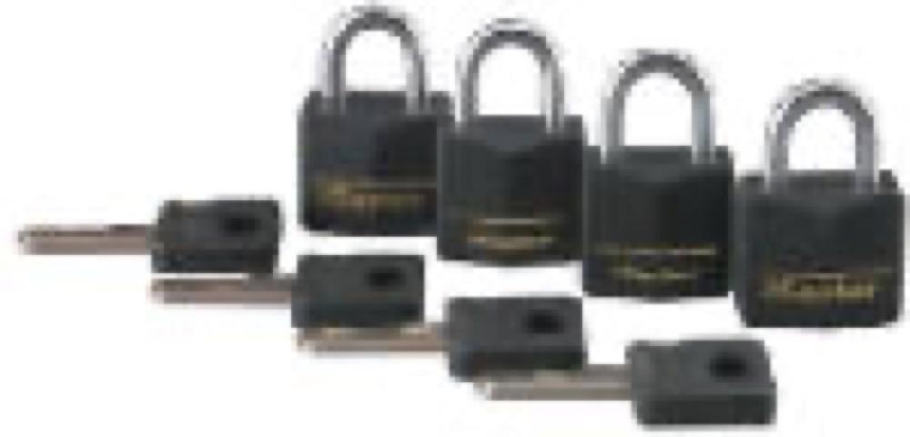 4PK 3/4"BLK ALU Padlock