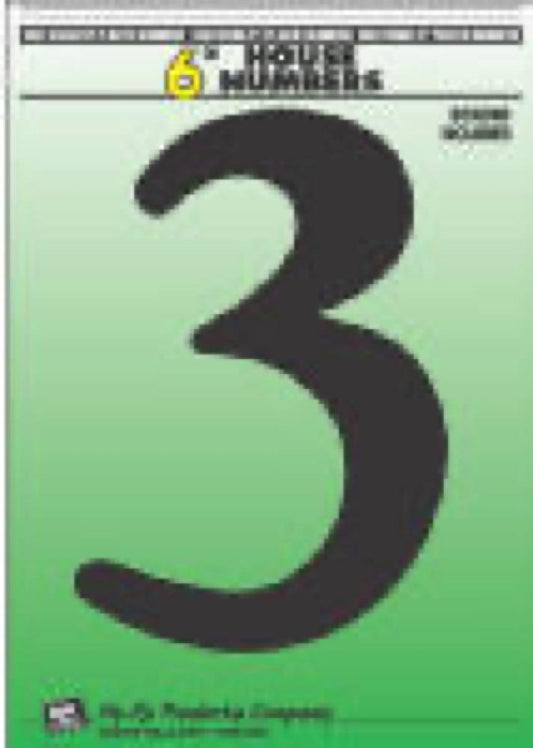 6" BLK Plas Number 3