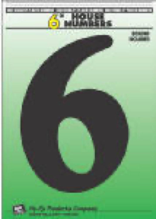 6" BLK Plas Number 6