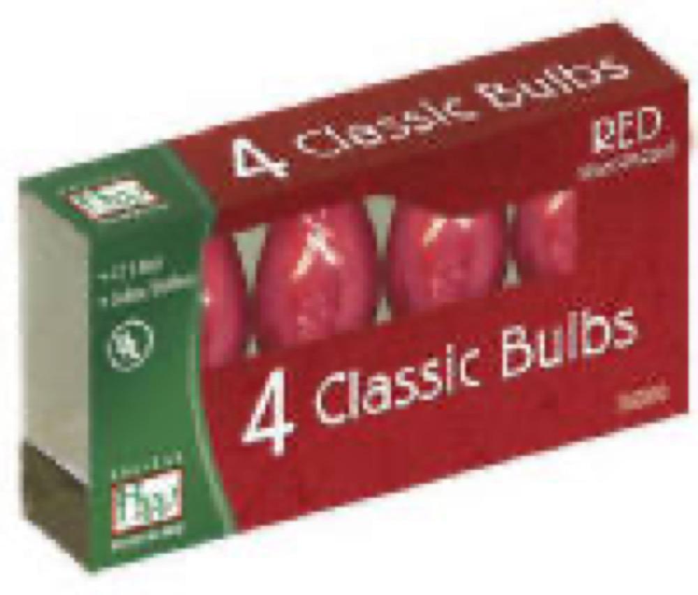 HW 4PK C7 RED Bulb