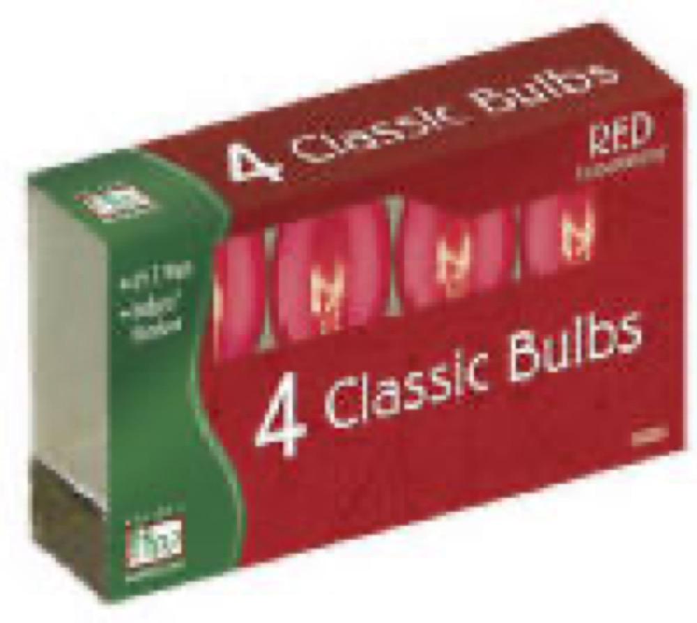 HW 4PK C9 RED Bulb