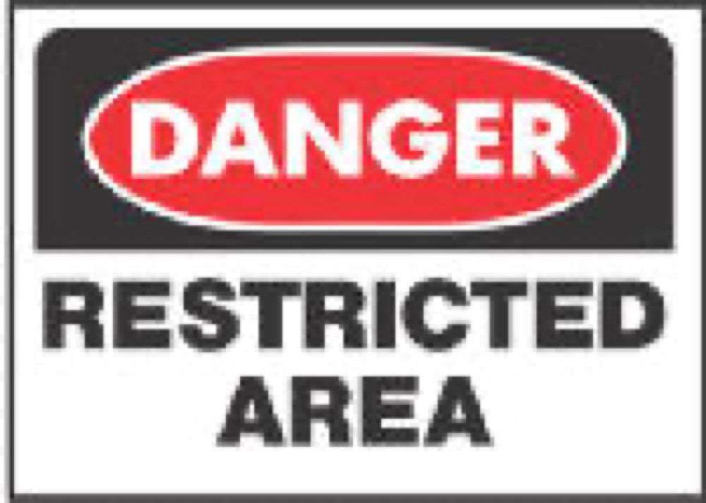 10x14 Restric Area Sign