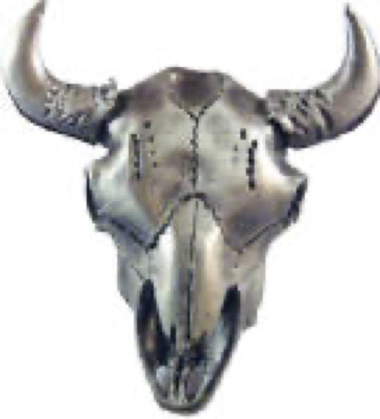 Pewt Buffalo Skull Knob