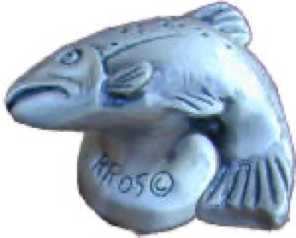 Pewter R Fish Cab Knob