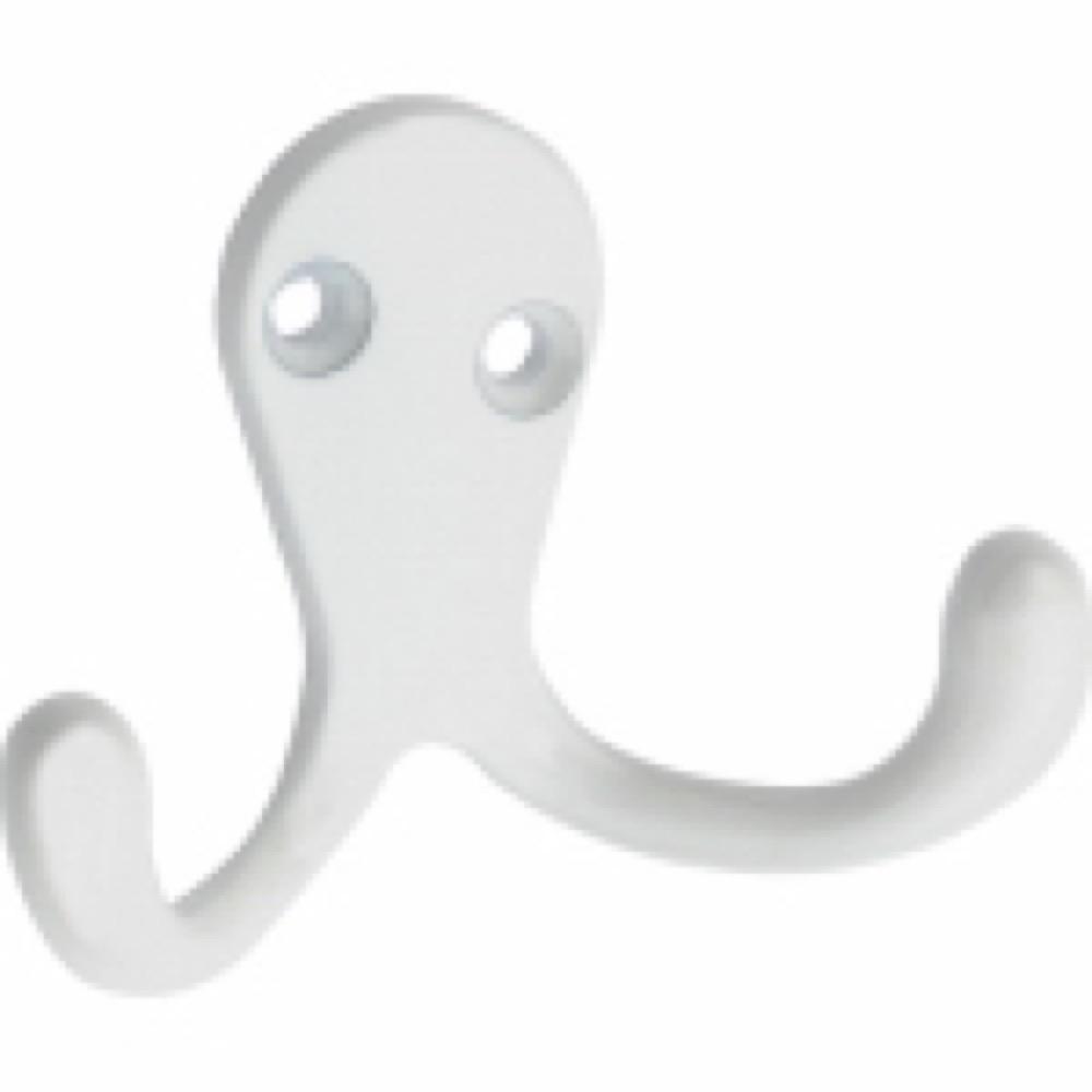 2PK WHT DBL Cloth Hook