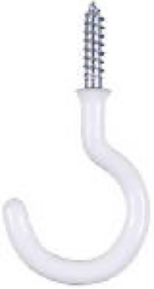 5PK 3/4 WHT Cup Hook