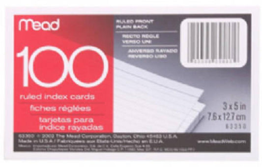 100CT3x5 Rul Index Card