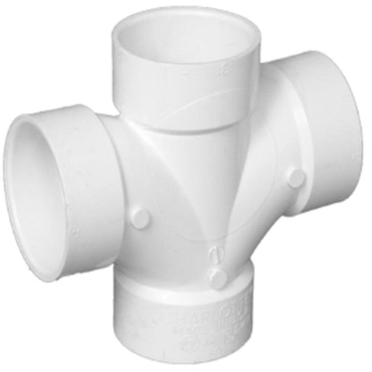 2" PVC DBL Sanitar Tee