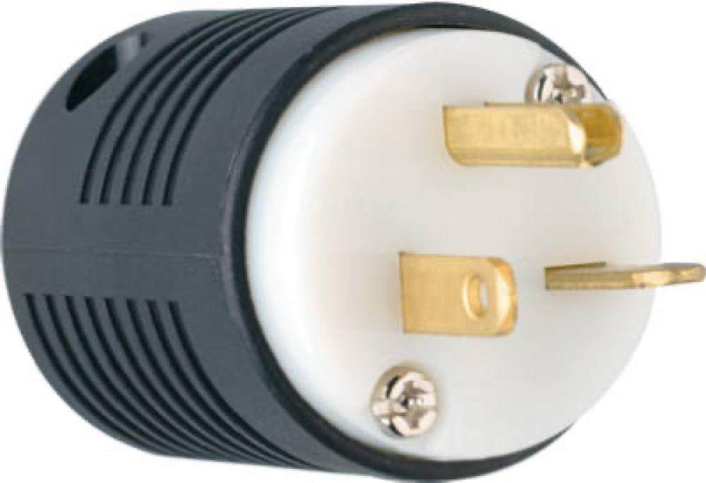 20A BLK/WHT Straig Plug