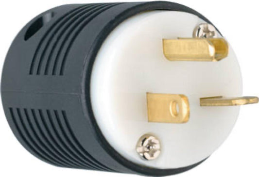 20A BLK/WHT Straig Plug
