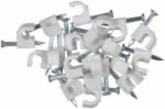 20PK WHT Coax Nail Clip