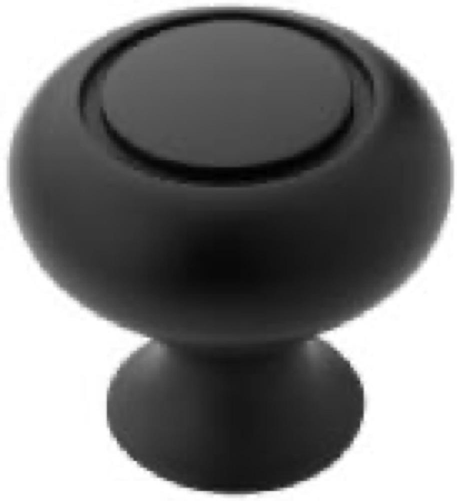 1-1/4"FLT BLK Trad Knob