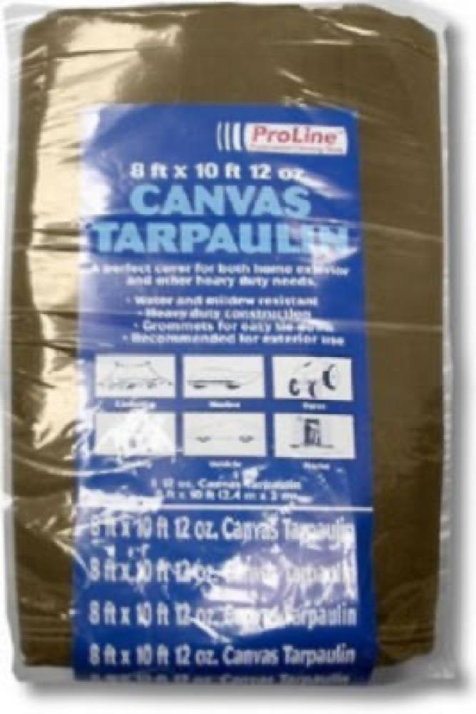 8x10 12OZ BRN Canv Tarp