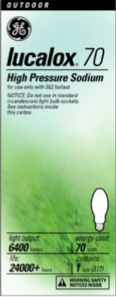 GE 70W Sodium Bulb