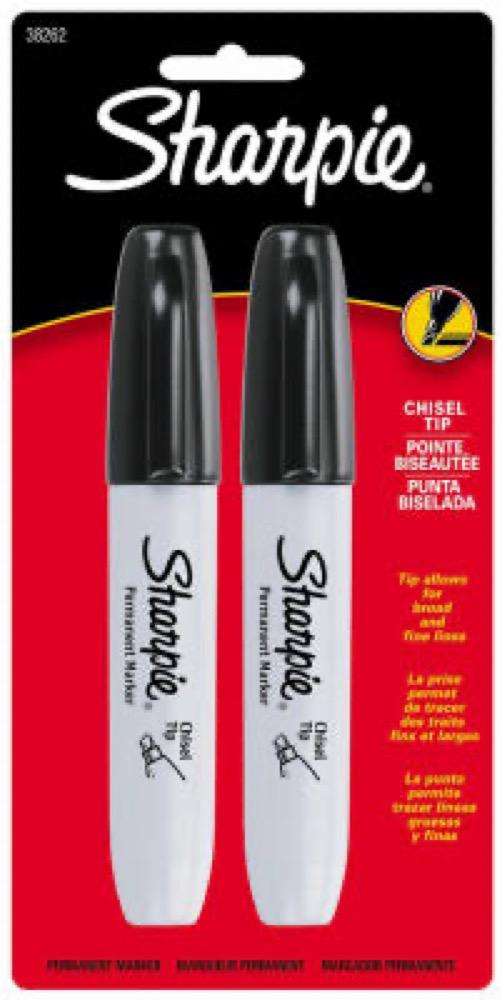 2PK BLK Chisel Sharpie