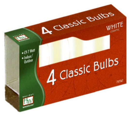 HW 4PKC9 WHT Cera Bulb