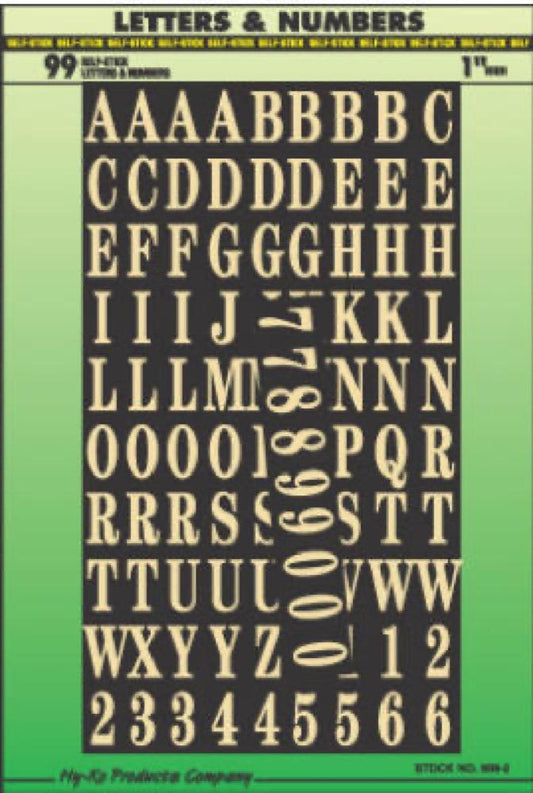 1"GLD/BLK Letter/Number