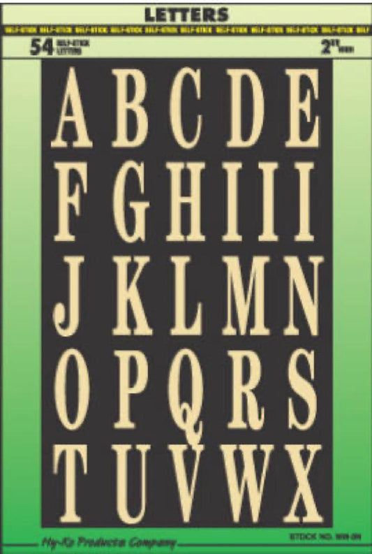 2" B/G Letter Set ASST